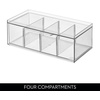 image:imageiDesign XL Tea Bag Organizer Clear 4Section  For Counter Storage Drawer for CabinetPack of 4