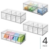 image:imageiDesign XL Tea Bag Organizer Clear 4Section  For Counter Storage Drawer for CabinetPack of 4