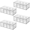 image:imageiDesign XL Tea Bag Organizer Clear 4Section  For Counter Storage Drawer for CabinetPack of 4