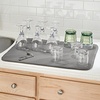 image:imageiDesign iDry Absorbent Kitchen Countertop Dish Drying Mat  18 x 9 Mini PewterIvoryMatte Black