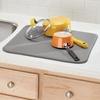 image:imageiDesign iDry Absorbent Kitchen Countertop Dish Drying Mat  18 x 9 Mini PewterIvoryPewterIvory