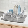 image:imageiDesign iDry Absorbent Kitchen Countertop Dish Drying Mat  18 x 9 Mini PewterIvoryPewterIvory