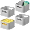 image:imageInterDesign iDesign Storage Bins with Handles Set of 4 Gray  Organize Kitchen Bathroom or Home OfficePack of 4