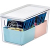 image:imageRosanna Pansino x iDesign Recycled Plastic Kitchen Storage Bins Includes 1 Large Bin with Lid and 2 Medium Bins Multicolored BinsMarshmallow Lid 6 x 12 x 6MultiMarshmallow