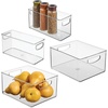 image:imageiDesign 4Piece Plastic Organizer Bin Set Clear  Two 10 x 8 x 5 Bins Two 10 x 4 x 5 Bins For Pantry and Cabinet Organization Made in the USA10 x 12 x 10