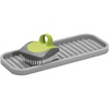 image:imageiDesign 63883 Lineo Silicone Kitchen Sink Tray for Sponges Scrubbers Soap Stovetop Spoon Holder 9 x 35 x 05 Gray  for CountertopsGray