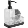 image:imageiDesign 67080 Forma Plastic Soap Pump with Caddy Dispenser with Storage Compartment for Bathroom Kitchen Countertops Sinks Set of 1 Stainless  Dispenser with Storage Compartment for Bathroom Kitchen CountertopsClearMatte Black