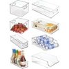 image:imageiDesign 8Piece Fridge or Pantry Storage Bins Clear  Plastic Water Bottle Organizer For KitchenCombo Pack