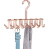 image:imageiDesign Classico Closet Organizer Rack for Ties Belts  14 Hooks SatinRose Gold