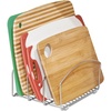 image:imageiDesign Classico Metal Over the Cabinet Kitchen Bakeware Organizer Basket for Cutting Boards Baking Sheets Pans 1373 x 518 x 142  ChromeBakeware Organizer