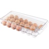 image:imageiDesign Clear Plastic Egg Holder for Fridge with Lid 21 Egg  Storage Container Organizer BinClear
