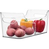 image:imageiDesign Divided Fridge Organizer Bin with Handles Clear  Refrigerator or Freezer Bin