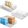 image:imageiDesign Divided Pantry Bin with Handle Clear  For Pantry For Refrigerator For FreezerPack of 3