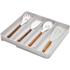 image:imageiDesign Eco Recycled Plastic Expandable Drawer Organizer Utensil Tray Gray