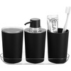 image:imageiDesign Fluted Toothbrush Holder with Removable Divider  BlackClearBlackClear