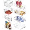 image:imageiDesign Fridge Storage Bin Set Set of 8 Clear  Includes Bins with Handles Water Bottle Holder