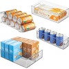 image:imageiDesign Fridge Storage Bin Set with a Soda Can Dispenser Set of 4  Clear  Made in USABin Set