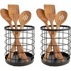 image:imageiDesign Kitchen Crock Utensil Holder Matte Black Steel  For CountertopPack of 2