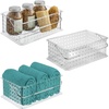 image:imageiDesign Large Stackable Shower Caddy Basket Clear  For Bathroom or College Dorm Made in USAPack of 3