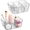 image:imageiDesign Makeup Organizer Set of 2 Clear  For Countertop or Vanity Storage for Cosmetics and ToiletriesPack of 2