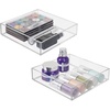 image:imageiDesign Plastic Makeup Drawer Organizer Tray Set of 2 Clear  Vanity Organizer Desk Drawer OrganizerPack of 2