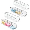 image:imageiDesign Plastic Packet and Tea Bag Organizer Clear  Kitchen Storage Container For Sugar Salt Pepper Sweeteners Tea Bags Spices The Linus CollectionPack of 4
