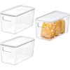 image:imageiDesign Plastic Pantry Bin with Lid and Handles ClearMarshmallow White  Set of 3Pack of 3