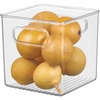 image:imageiDesign Plastic Pantry Storage Organizer Bin 6 x 6 x 6  Easy Grip Handles Kitchen Storage Freezer and Fridge Organizer ClearPack of 1
