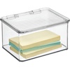 image:imageiDesign Plastic Stackable HingedLid Storage Box Clear  Pantry and Kitchen Freezer and FridgePack of 1