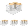 image:imageiDesign Plastic Stackable Kitchen Cabinet Storage Bin Clear  With Handles Pantry OrganizerMedium Pack of 4