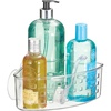 image:imageiDesign Plastic Suction Cup Corner Shower Basket Clear  Bathroom Storage Made in USAPack of 1
