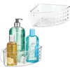 image:imageiDesign Plastic Suction Cup Corner Shower Basket Clear  Bathroom Storage Made in USAPack of 2