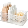 image:imageiDesign Portable Shower Caddy Basket with Handle  ClearFrost For Dorm or Bathroom Made in USAClear Frost