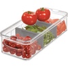 image:imageiDesign Recycled Plastic Crisp Large Divided Fruit and Vegetable Storage with Easy to Grip Integrated Handles Designed to Keep Food Fresh Longer 14 82 x 6 32 x 3 76  1482 x 632 x 376 Integrated Handles Keeps Food Fresh Longer Clear Bin Gray DividersPack of 1
