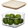 image:imageiDesign Recycled Plastic Crisp Storage Bin with Lid The Rosanna Pansino Collection  653 L x 653 W x 396 H Clear Bin with Natural Wood LidSmall