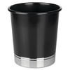 image:imageiDesign Small Round Bathroom Trash Can BlackChrome  Ideal for Bathroom