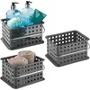 image:imageiDesign Small Shower Caddy Clear Frost  With Handle Portable For Dorm or BathroomCharcoal