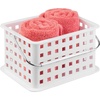 image:imageiDesign Small Shower Caddy Clear Frost  With Handle Portable For Dorm or BathroomWhite