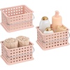 image:imageiDesign Small Shower Caddy with Handle Portable Shower Organizer for Dorm or Bathroom 3Pack Pink