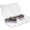 image:imageiDesign Stackable Battery Organizer Clear  Storage for AA AAA C and 9Volt Batteries