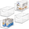 image:imageiDesign Stackable Clear Plastic Bin 4Pack  Kitchen Organizers and Storage For Fridge and Pantry