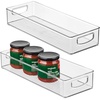 image:imageiDesign Stackable Clear Plastic Extra Long Pantry Organizers  Cabinet Storage Bins For KitchenPack of 2