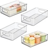 image:imageiDesign Stackable Pantry Bin with Handles Set of 4 Clear  Kitchen Storage Made in USAPack of 4