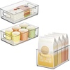 image:imageiDesign Stackable Pantry Bins with Handles 4 Different Sizes 5 Pack Clear Made in USASet of 3