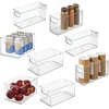 image:imageiDesign Stackable Pantry Bins with Handles 4 Different Sizes 5 Pack Clear Made in USASet of 8