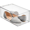 image:imageiDesign Stackable Shoe Box with HingedLid Clear  For Wedges or Sandals Made in USAPack of 1