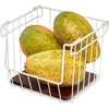 image:imageiDesign The Ra Safford Collection Open Front Wire Basket with Acacia Wood 14 x 10 x 610 x 10 x 8