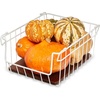 image:imageiDesign The Ra Safford Collection Open Front Wire Basket with Acacia Wood 14 x 10 x 614 x 10 x 6