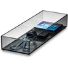 image:imageiDesign The Sarah Tanno Collection Plastic Cosmetic Drawer Organizer Made of Recycled Plastic 4 x 12 x 2 SmokeBlack