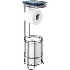 image:imageiDesign Weston Toilet Paper Holder Stand with Shelf Matte BlackMatte Black